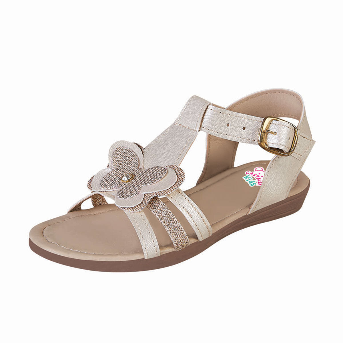 Huarache Para Nina CASTALIA 360 19 Beige con Mariposa 16