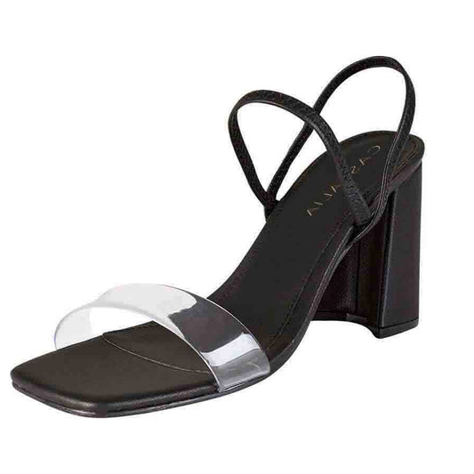 Tacón Para Mujer CASTALIA 013-09 Negro con Mica Transparente