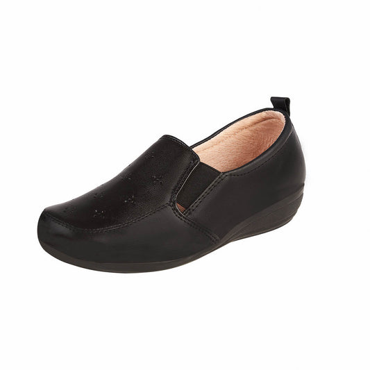 Zapato Confort Clasico Mujer CASTALIA Negro Plantilla Comoda