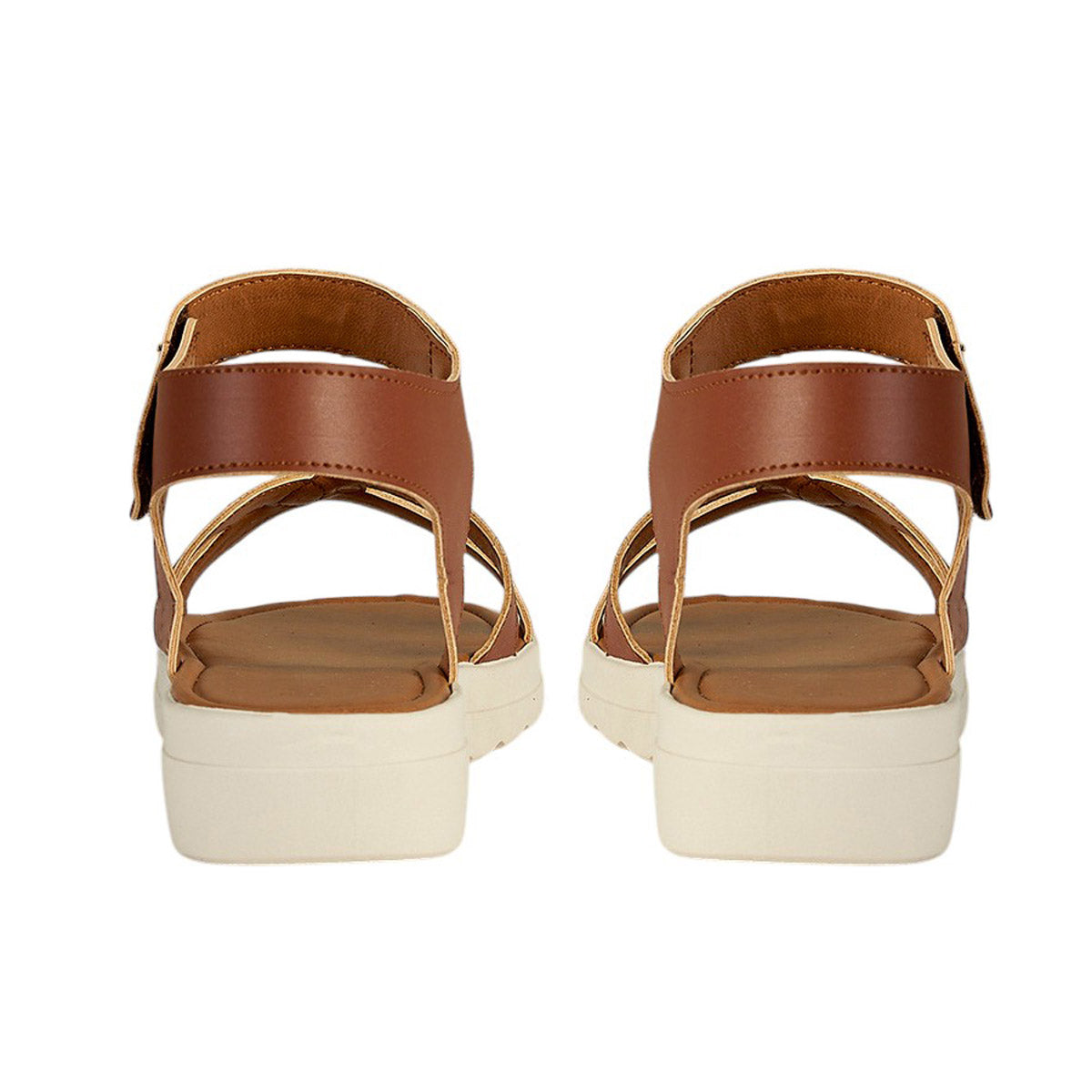 Sandalia Para Mujer CASTALIA 024-012 Tan Velcro Ajustable