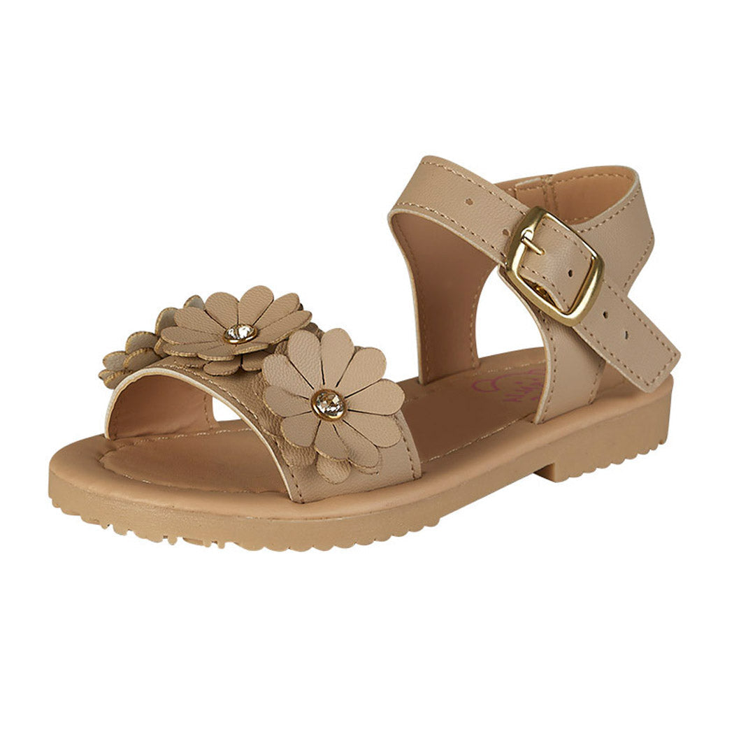 Huarache Para Niña CASTALIA 060-25 Beige con Flores