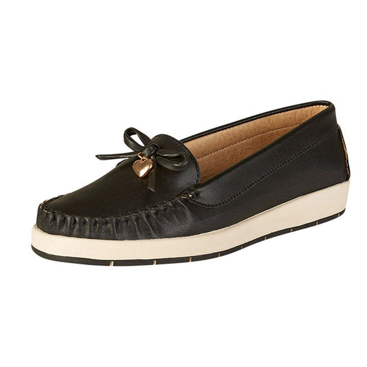 Zapato Confort Moderno Para Mujer CASTALIA 108-79 Negro Dije Corazón