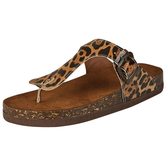 Huarache Para Mujer CASTALIA Animal Print Hebilla Ajustable