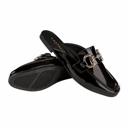 Balerina Para Mujer CASTALIA 146-16 Negro con herraje dorado