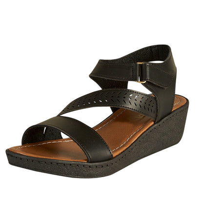 Plataforma Mujer CASTALIA 157-56 Negro Con Velcro Ajustable