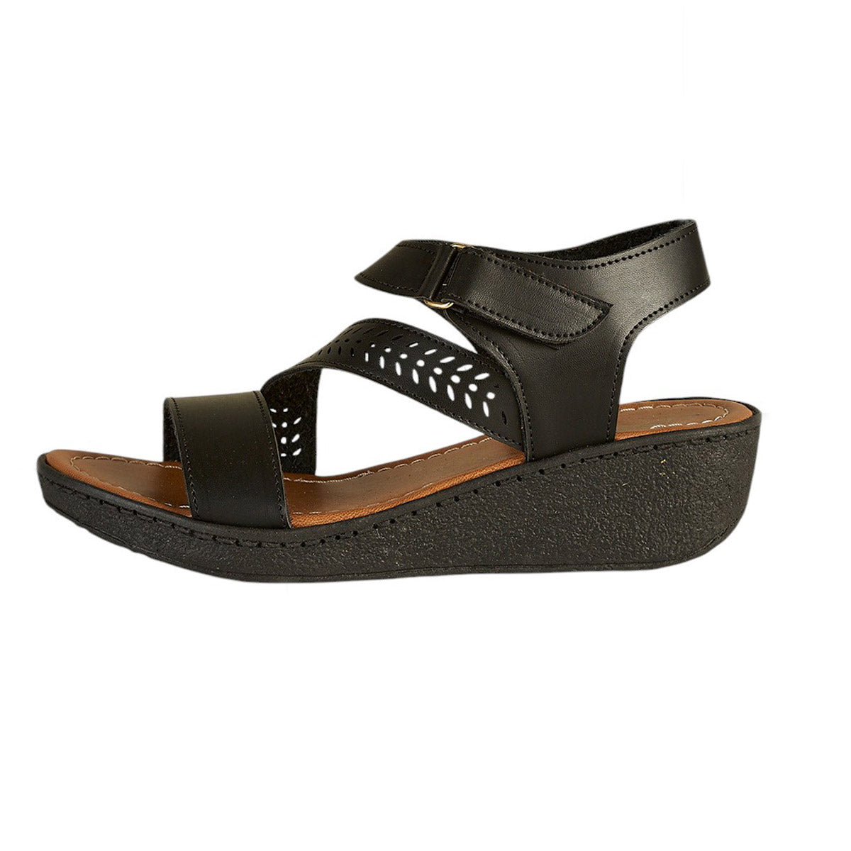 Plataforma Mujer CASTALIA 157-56 Negro Con Velcro Ajustable