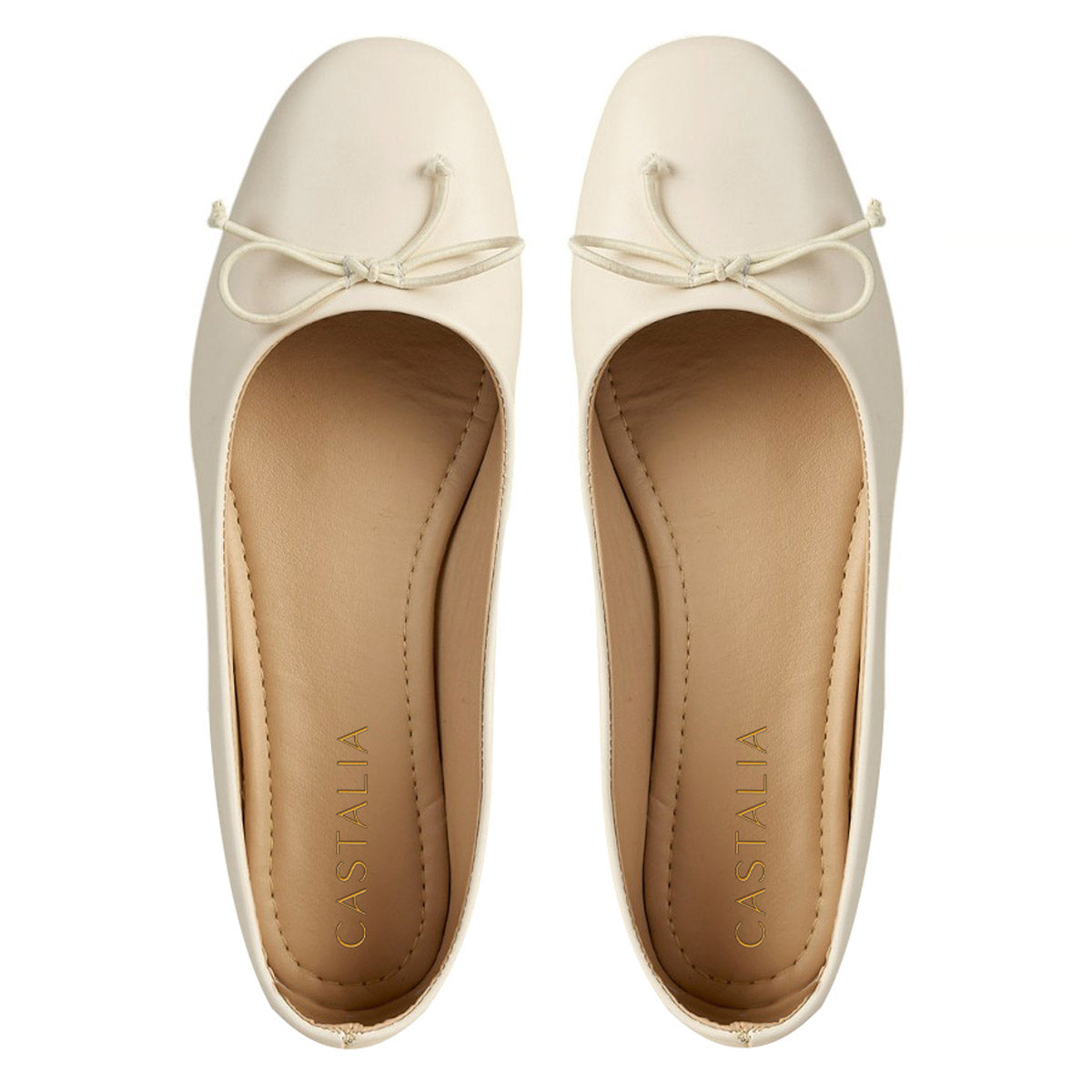 Balerina Para Mujer CASTALIA 191-63 Latte Detalle de Moño