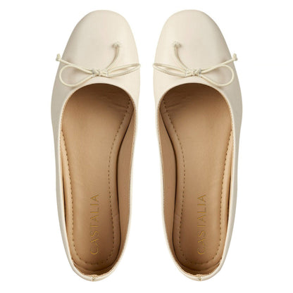 Balerina Para Mujer CASTALIA 191-63 Latte Detalle de Moño