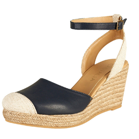 Plataforma de Yute Para Mujer CASTALIA 207-26 Marino y Beige