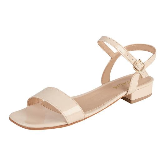 Tacón Bajo De Charol Para Mujer CASTALIA 220-82 Beige