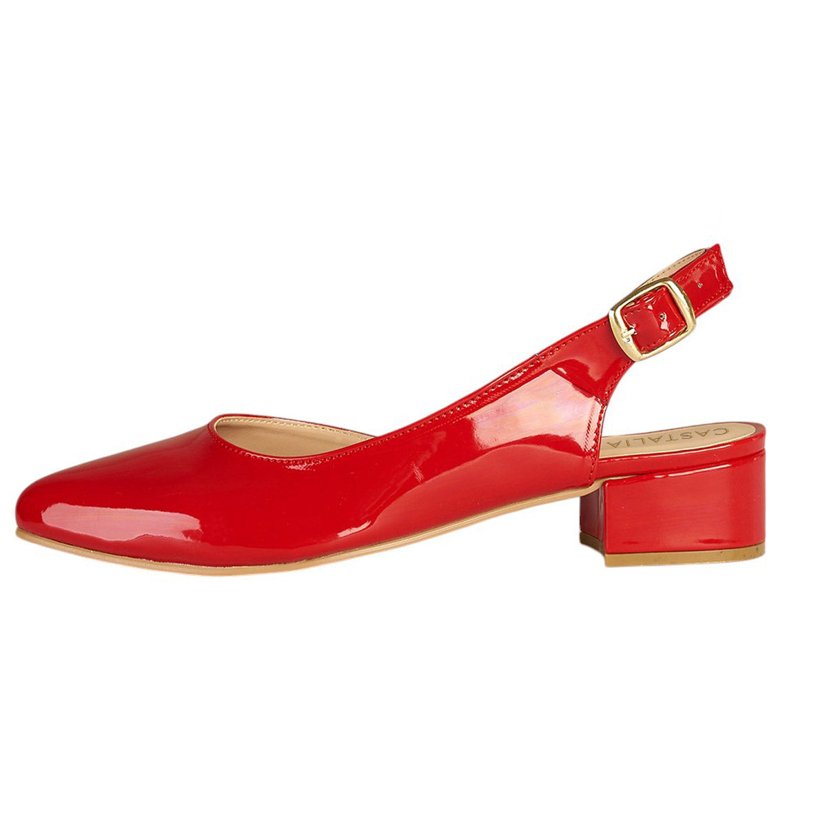 Tacón Bajo Para Mujer CASTALIA 220-89 Rojo de Charol