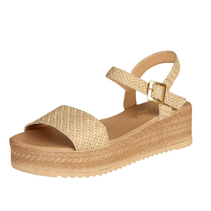 Plataforma Para Mujer CASTALIA 329-86 Camel Detalles de Yute