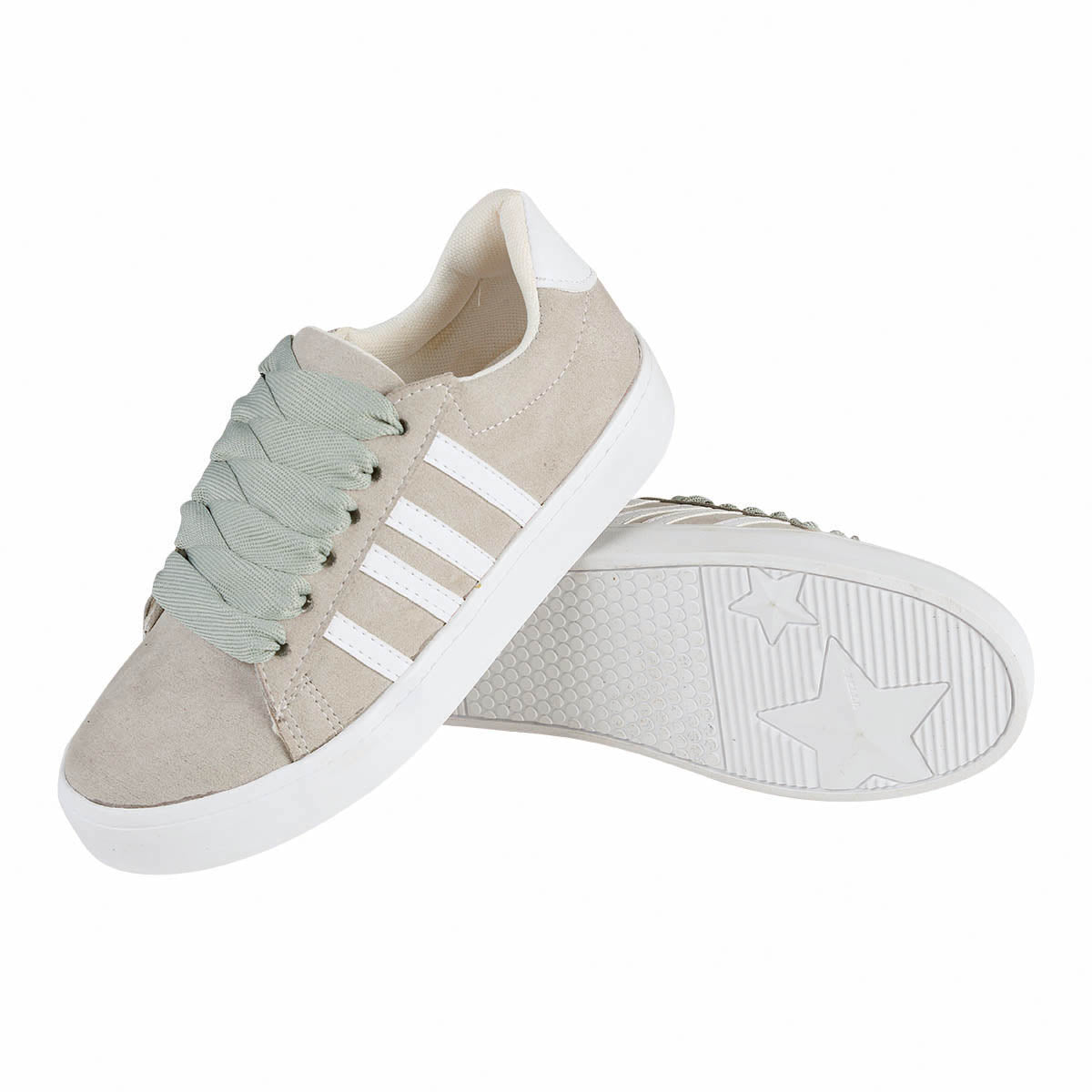 Tenis Urbano Para Mujer CASTALIA 382-56 Gris De Gamuza