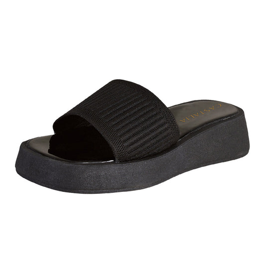 Sandalia Para Mujer CASTALIA 382-59 Negro Elastico Ajustable