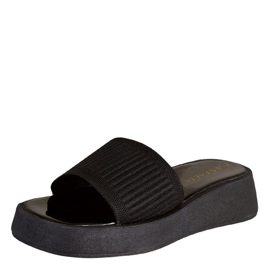 Sandalia Para Mujer CASTALIA 382-59 Negro Elastico Ajustable