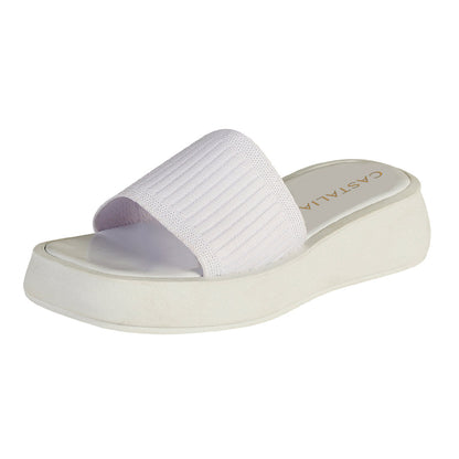 Sandalia Mujer CASTALIA 382-59 Blanco Elastico Ajustable