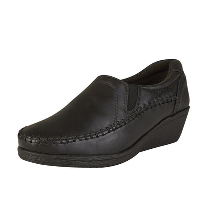 Zapato Confort Clásico Para Mujer CASTALIA 419-65 Negro Elástico Ajustable