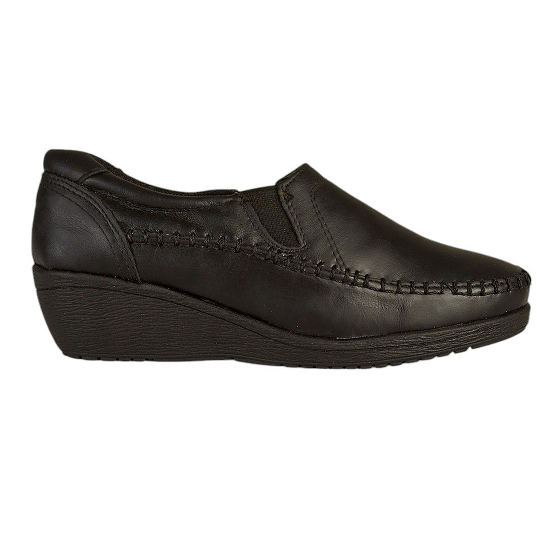 Zapato Confort Clásico Para Mujer CASTALIA 419-65 Negro Elástico Ajustable