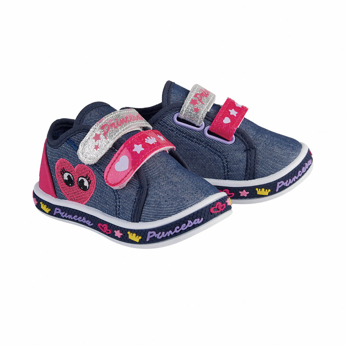 Tenis Para Bebe Niña CASTALIA Mezclilla Velcro ajustable