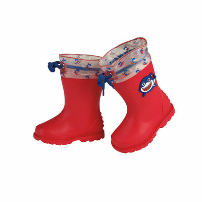 Bota de lluvia Niño CASTALIA 520-52 Rojo Detalle Tiburon