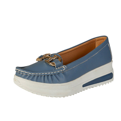 Zapato Confort Moderno Para Mujer CASTALIA 561-102 Azul Suela Alta