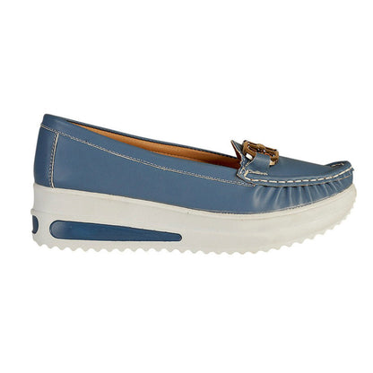 Zapato Confort Moderno Para Mujer CASTALIA 561-102 Azul Suela Alta