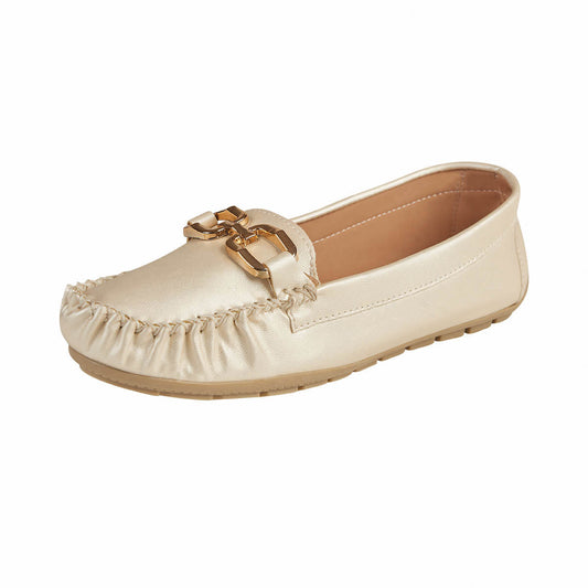 Zapato Confort Mujer CASTALIA 561-95 Blanco Detalle Dorado