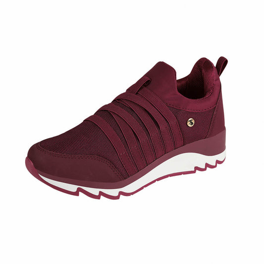 Tenis Urbano Mujer CASTALIA 671-11 Vino Elástico Ajustable