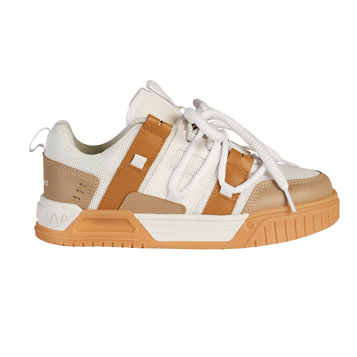 Tenis Urbano Para Mujer CASTALIA 673-011 Blanco con Camel