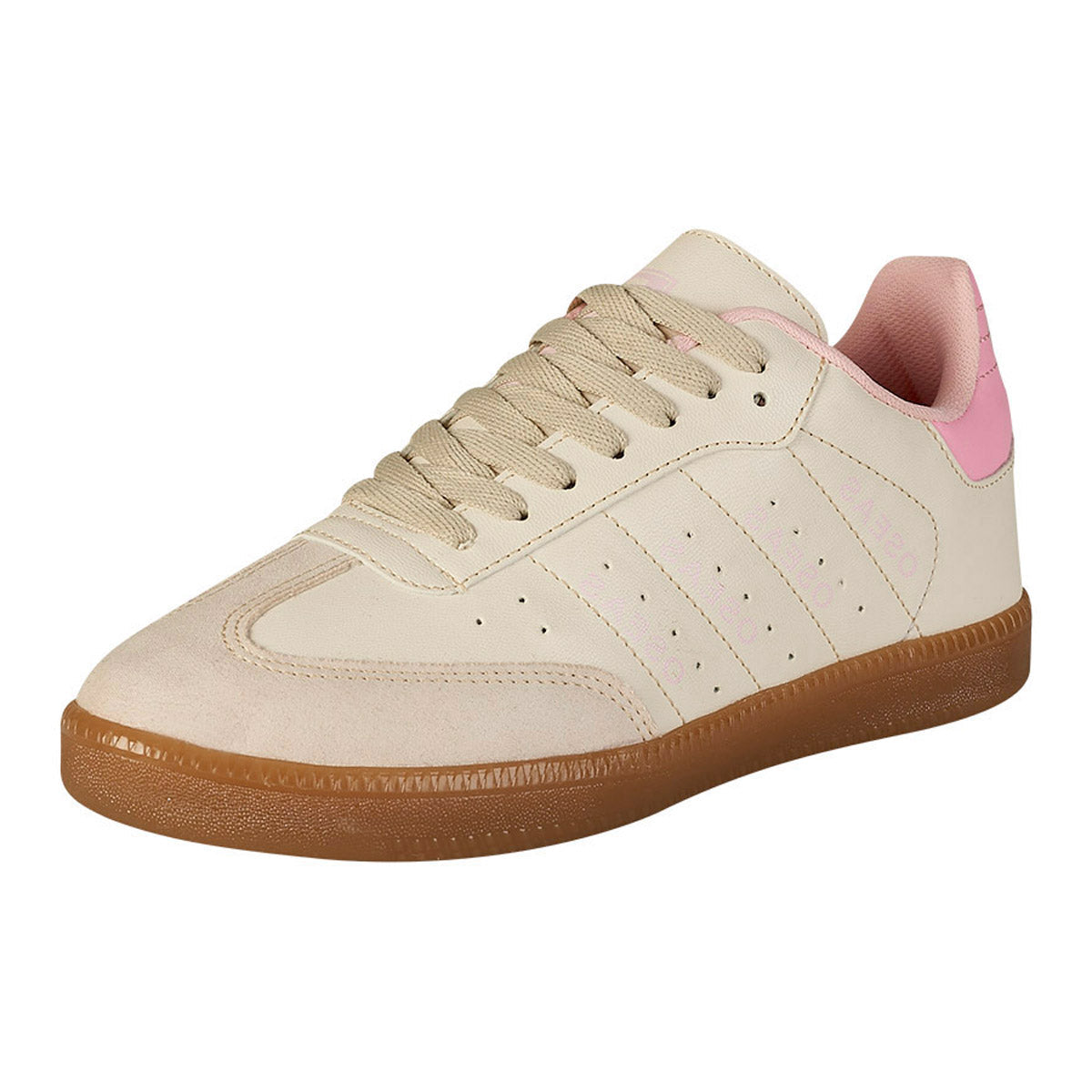 Tenis Urbano Para Mujer CASTALIA 755-03 Latte con Rosa