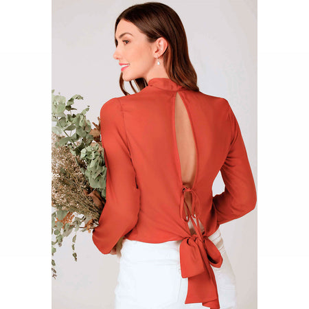 Sueter Para Mujer TREVO 955-50 Rojo con Escote en la Espalda – CASTALIA